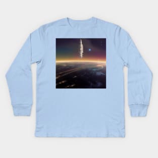 Interplanetary Spaceport Kids Long Sleeve T-Shirt